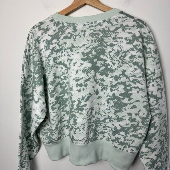 UA Rival Fleece Camo Crew Neck Mint Green White Under Armour Boxy Sweatshirt XS - Picture 14 of 14
